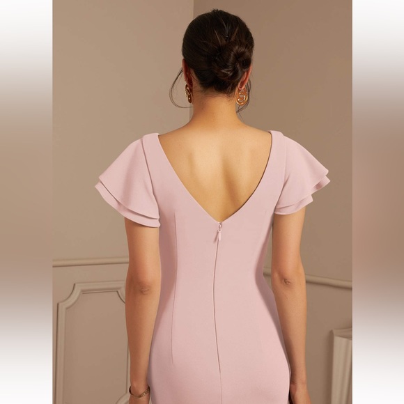 AZAZIE Peppermint Mother Of The Bride Mermaid Rouched Stretch Crepe Train 10 - Picture 5 of 11